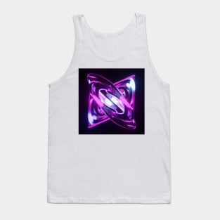 Swirling Twisted Abstract Metallic Shape Design Tank Top